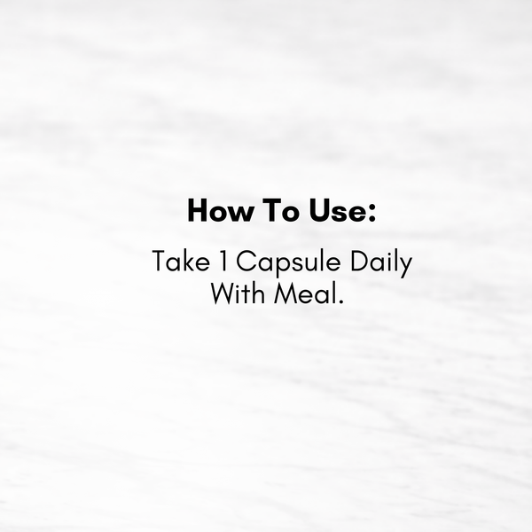 Text instruction on how to use a capsule of Vitamin C daily with a meal on a white background