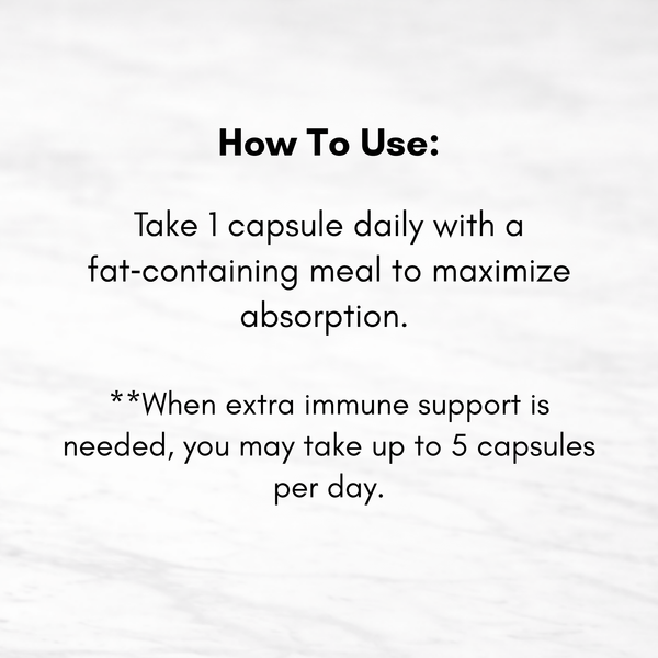 Text instructions on how to use a vitamin D supplement capsule with a white background