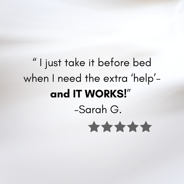 Product review with text and star rating on a white background